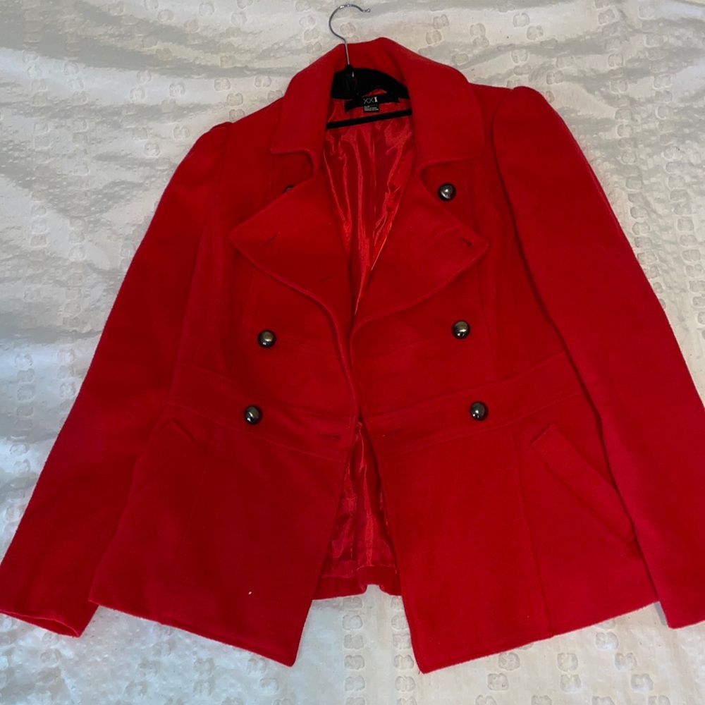 FOREVER 21 Formal Coat. Size Small-Petite. Red.